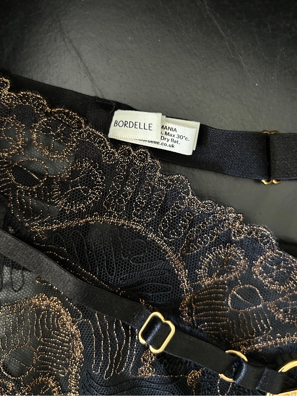 Bordelle Tierra High Waist Thong with Gold Ring Detail - Picture 5 of 10